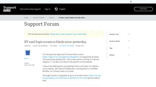 BT mail login screen is blank since yesterday. | Firefox Support Forum ...