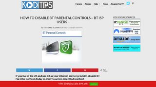 How to Disable BT Parental Controls - BT ISP Users - Kodi Tips