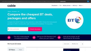 BT Deals, Packages & Offers | Compare Cheap Bundles - Cable.co.uk