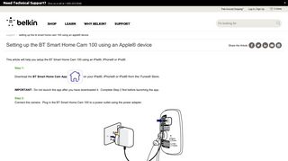 Belkin Official Support - Setting up the BT Smart Home Cam 100 using ...