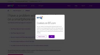 I have a problem with my BT Sport App | BT help