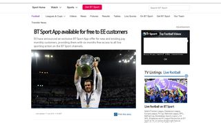 BT Sport App available for free to EE customers | BT Sport