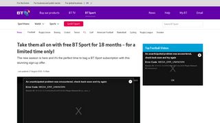 Free BT Sport for 18 months - for a limited time only! | BT Sport