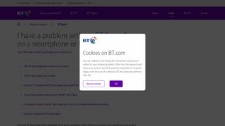 I have a problem with my BT Sport App | BT help