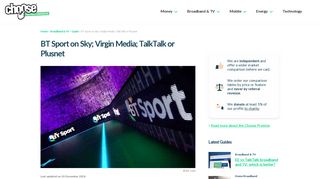Get BT Sport on Sky; Virgin Media; TalkTalk or Plusnet - Choose