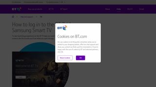 How to log in to the BT TV App - Samsung Smart TV | BT help