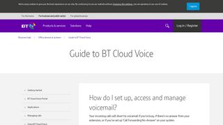 Guide to BT Cloud Voice - BT Business - Service