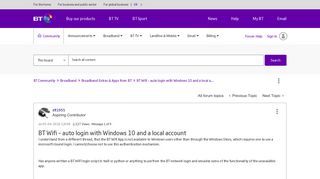 BT Wifi - auto login with Windows 10 and a local a... - BT Community