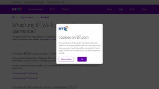 What's my BT Wi-fi password or username? | BT help