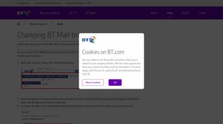 Changing BT Mail time settings | BT help