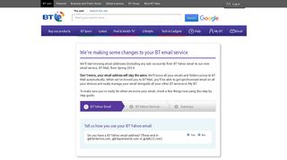 BT Yahoo Email and Services Switchover - BT.com