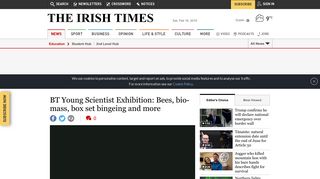 BT Young Scientist Exhibition: Bees, bio-mass, box set bingeing and ...