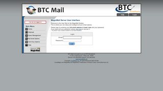 Magic Mail Server: Login Page - BTC Mail! - BTC Broadband