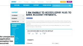 I am unable to access EZPay Plus to make account ... - BTC : Support