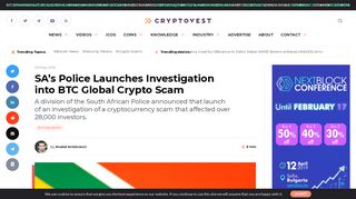 SA's Police Launches Investigation into BTC Global Crypto Scam ...