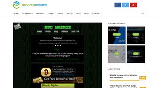 BTC Matrix - Bitcoin Advertising and Referral Program Review