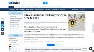 Bitcoin for beginners: What you need to know about BTC | finder.com