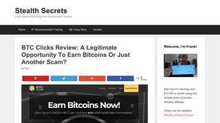BTC Clicks Review: A Legitimate Opportunity To Earn Bitcoins Or Just ...