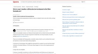 How to make a Bitcoin investment site like btclab.io - Quora