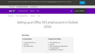 Setting up an Office 365 email account in Outlook 2016 | BT Business