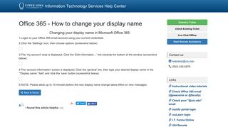Office 365 - How to change your display name - Upper Iowa University
