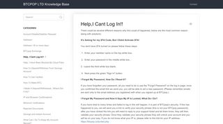 Help,I Cant Log In!! - BTCPOP LTD Knowledge Base