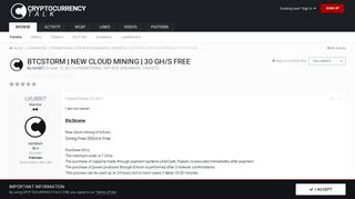 BtcStorm | New Cloud Mining | 30 GH/s Free - PROMOTIONS / OFF-SITE ...