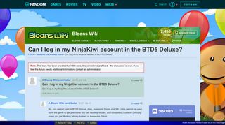 Can I log in my NinjaKiwi account in the BTD5 Deluxe? | Bloons ...
