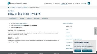 How to log in to myBTEC | Pearson qualifications