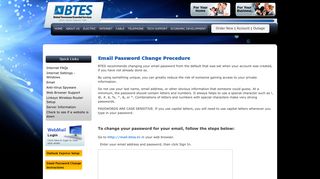 Email Password Change - BTES