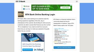 BTH Bank Online Banking Login - CC Bank
