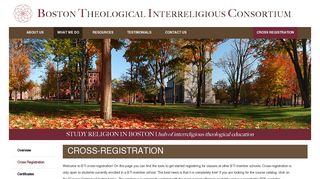 Boston Theological Interreligious Consortium | Cross Registration