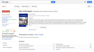 City of Strangers: Gulf Migration and the Indian Community in Bahrain - Google Books Result