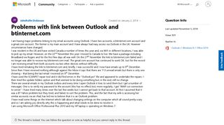 Problems with link between Outlook and btinternet.com - Microsoft ...