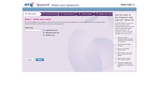 Reset your password - BT.com