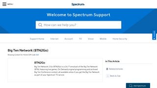 Big Ten Network (BTN2Go) - Spectrum.net