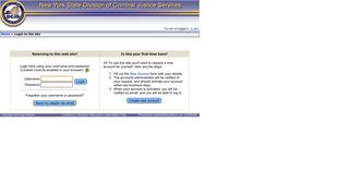 New York State Division of Criminal Justice Services: Login to the site