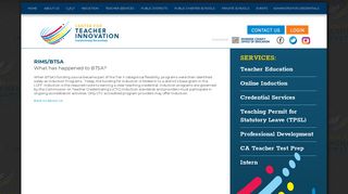 RIMS/BTSA - Center for Teacher Innovation