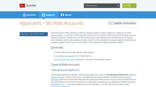 Applicants – BU Web Accounts : TechWeb : Boston University
