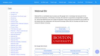Webmail BU - Webmail Login