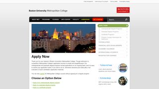 Apply Now | Apply Online » Metropolitan College | Boston University
