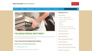 I've already applied. What's next? » Financial ... - Boston University