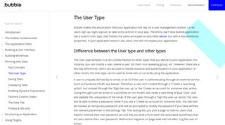 The User Type · Bubble Manual