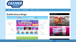 Bubble Bonus Bingo | Claim £20 Bonus Cash Here! - Cassava Bingo