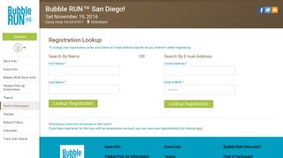 Bubble RUN™ San Diego! - Registration Lookup - RunSignup
