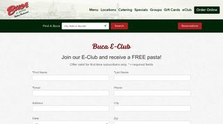 eClub | Restaurant Specials at Buca di Beppo Italian Restaurant