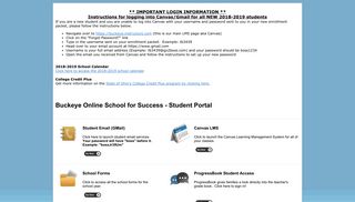 Buckeye Online School for Success - Student Portal