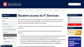 Student access to IT Services | University of Buckingham