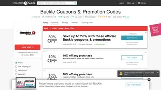 50% Off Buckle Coupons & Promotion Codes - February 2019