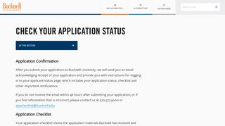 Welcome to Bucknell's Application Checklist | Bucknell University